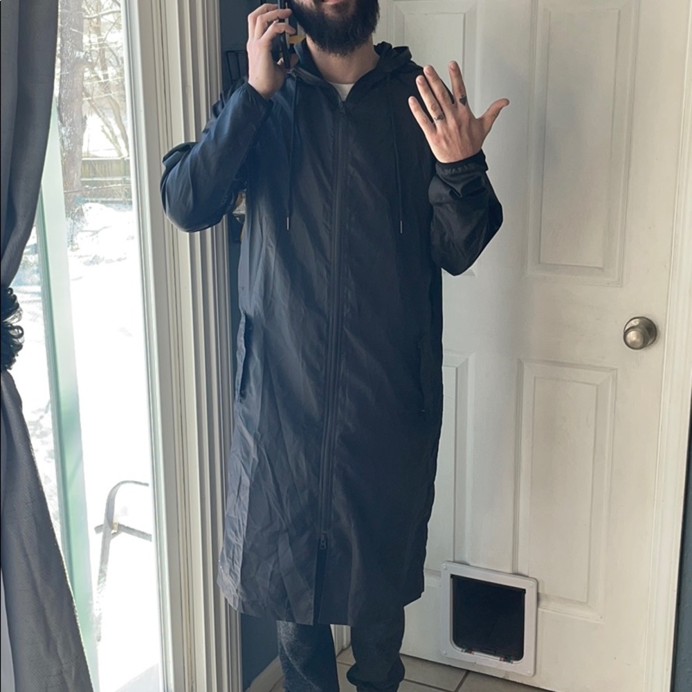 Publish Men’s Long black rain jacket